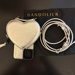 Bandolier 13 pro Silver Heart Crossbody phone case